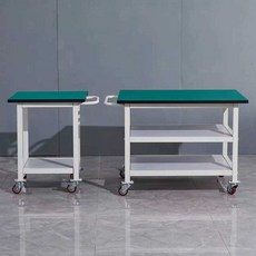 이동식 작업다이 작업대 테이블 실험실 2단, 1개, 120x80x75 더블 레이어