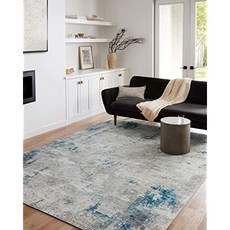 Drift DRI-01 Cobblestone Sea Contemporary Runner 2-6 x 7-6 (2-6" x 7-6" Pebble ／ Ocean), 2-6" x 7-6", Pebble ／ Ocean