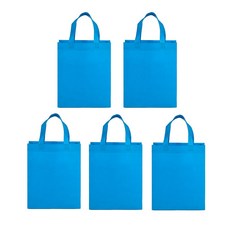 에클리츠 단색 부직포 가방 쇼핑백 (소) 학원가방, 5개입, 블루