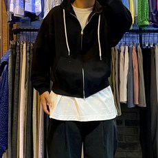 어썸블랑 남여공용 세미핏 크롭 후드집업 4컬러
