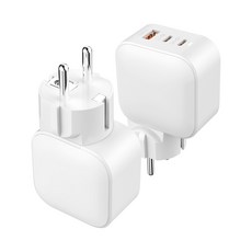 감비앤코 65W 3포트 PPS 초고속 PD 충전기 C 타입 퀄컴3.0 USB-A 핸드폰 휴대폰 노트북 충전기, 1개, 화이트