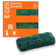 E-Cloth Kitchen Dynamo Premium Microfiber Non-Scratch Kitchen Dish Scrubber Sponge Ideal for Dish Sink and Countertop Cleaning 100 Wash Guarantee, 1Pack, Green - 1 Pack