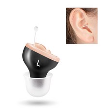 Anself CIC 보청기 구성 요소 무료 충전 블랙 앰프 소리를 듣고 HearingAid 노인 소리 수집기 젊은 눈에 보이지 않는 귀 운하 - 왼쪽, 1개, 1개