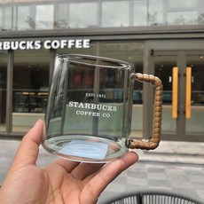 스벅 라탄 유리컵 아이스 머그컵 1+1 473ml, 2개