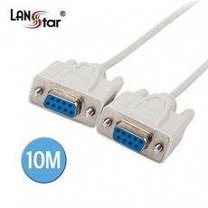 LANstar 시리얼 크로스 케이블 10m/LS-SER-9FF-10M/시리얼 9핀/DB9P(F/F)/Null modem 케이블/시리얼 포트를 이용하여 통신할때 사용/9핀(Femal, 1개