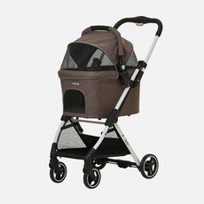  리안펫 비비 S 애견 강아지 펫 유모차, 피셔프라이스 유모차 핸드폰컵홀더, 코코아 브라운 