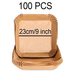 에어 프라이어 일회용 종이 라이너 들러붙지 않는 에어프라이어 양, 13.100Pcs 23cm Squ.., 1개