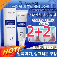 2+2 니코틴산아미드 미백 치약 바다 소금 민트 신선한 살핌 치아미백, 100g/개*4