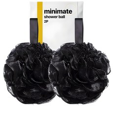미니메이트 거품 풍성 빅 샤워볼 저자극 자이언트 대왕샤워볼, 1개, 2개입, 블랙 1개, 2p, 블랙