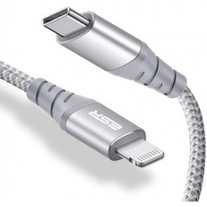 ESR USB C-Lightning 케이블 [0.6ft MFi 인증] iPhone 12/12 mini / 12 Pro / 12 Pro Max / 11 / XR /, 단일상품, 단일상품