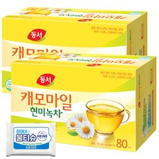 동서 캐모마일 현미녹차 물티슈, 1.5g, 80개입, 2개