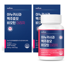 뉴트럼 아누카사과 맥주효모 비오틴 더리치 90% 고함량, 2개, 60정
