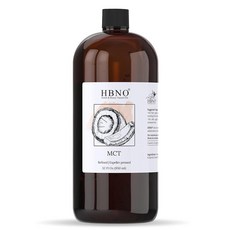 HBNO California Bottled 코코넛 맥트 오일 950ml(32온스) 밸류 사이즈 - 천연 MCT 오일 냉압착 마사지 아로마테라피를 위한 완벽한 캐리어 얼굴 몸, 1개, 950ml