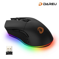 다얼유 EM901 RGB (2.4Ghz) 블랙 무선 게이밍마우스, 단일상품, 단일상품