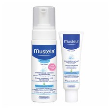 Mustela 무스텔라 Cradle Cap Baby Shampoo Cream Set 크레들 캡 번들 바디워시 크림 세트, 1세트