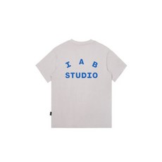 iabstudio반팔 100 면 iab 스튜디오 부티크 커플 스트리트 반팔 티셔츠 통기성과 편안한 골프 여성 남성 의류 티셔츠 l 회색-파란색 문자
