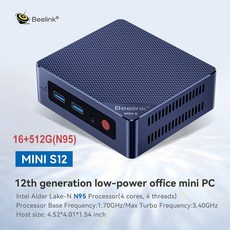 Beelink-미니 S12 프로 N100 와이파이 6 BT5.2 윈도우즈 미니 PC USB3.2 Gen2 LAN 1000M N95 데스크탑 컴, [02] UK, 06 MINIS 12 N95 16G512G_02 UK, 06 MINIS 12 N95 16G512G, 02 UK
