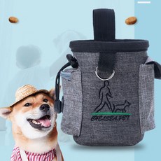 강아지 훈련 간식 산책 가방 짐 포켓 배변, 린넨그레이, 1개