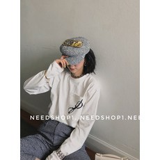 NEEDSHOP 1 여성 긴소매 이너 와이드 루즈핏 솔리드 무지 안경 봄옷
