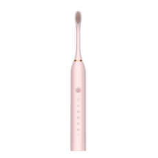 스마트 음파 전동 칫솔 성인 초음파 자동 칫솔 6 모드 방수 칫솔, Pink, X-3