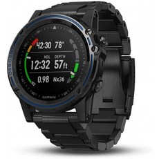 Garmin Descent Mk1 표면 GPS가 장착 된 시계 크기의 다이브 컴퓨터 피트니스 기능 포함 티타늄 밴드가있는 회색