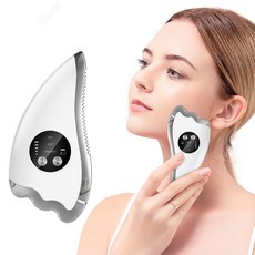 Kiboer 얼굴 케어기 미용기 온열 케어 진동 케어 5단계 조절 USB충전 화이트+레드, 화이트, Kiboer017