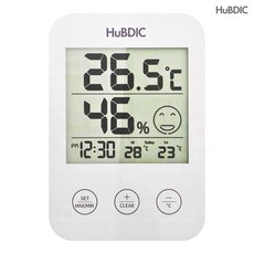 휴비딕 디지털시계 온습도계 HT-3 아기방 목욕탕 측정, 흰색, 1개