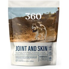 360 Pet Nutrition Advanced Canine Support 글루코사민 MSM 및 초록입 홍합이 함유된 관절 및 피부 건강 츄어블 보충제 30인분, 1개
