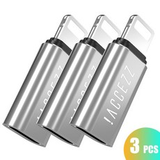 ACCEZZ Mini USB OTG 어댑터 Type-C Female To Lighting Male For Apple Adapter For iPhone X XS XR 87, 3 개