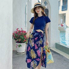 L.HOUSESTORE봄여름 수영복 세트 관능 원피스 스타일의 자외선 차단