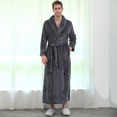 남성 겨울 플러스 사이즈 긴 코랄 플리스 목욕 가운 기모노 따뜻한 플란넬 목욕 가운 남성 아늑한 가운 나이트 잠옷 여성 드레싱 가운