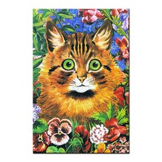 루이스 웨인 고양이 그림 캔버스 액자 카페 거실 명화 인테리어, 05빈티지꽃과고양이
