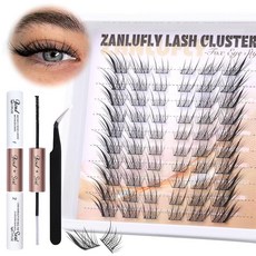 속눈썹 클러스터 키트 캣아이 내추럴 속눈썹 연장 키트 Wispy 개별 속눈썹 키트 만화 DIY 여우 아이 속눈썹 클러스터 연장 키트 속눈썹 본드 및 씰 속눈썹 어플리케이터 포함
