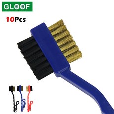 10Pcs 양면 골프 클럽 브러시 그루브 클리너 나일론 및 스틸 골프 퍼터 볼 그루브 클리너 키트 청소 도구 골프 액세서리|Club Heads|, 파란, 1개