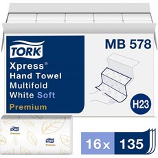 Tork Premium MB578 Soft Xpress 멀티폴드 용지 핸드 타워 화이트 135 카운트(16개 팩):, 단일옵션