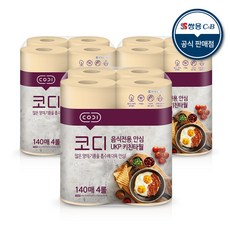 코디 음식전용 안심 천연펄프 키친타월 140매, 3개, 4롤