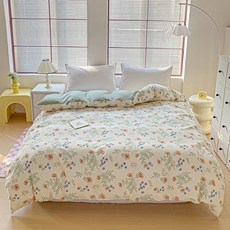 (신상 무늬) 고밀도 워싱 순면 이불커버 플라워 양면커버 양면커버 150-220cm (4color)