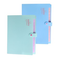 아코디언 파일 스마일 바인더 화일 13칸, 1개, 민트1+블루1