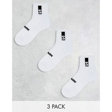 살로몬 일일 남녀공용 발목양말 흰색 3팩