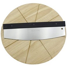 Checkered Chef Premium Pizza Cutter and Cutting Bo 체크무늬 셰프 프리미엄 피자 커터 및 도마 세트 - 로커 피자 커터 및 13.5인치 원형, Silver, Pizza Cutter and Board, 1개