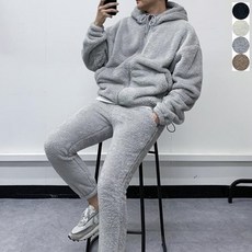 보아 양털 후드 집업 조거 팬츠 트레이닝 세트 / 4컬러