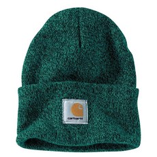 칼하트 로고 커프드 비니 남자비니 칼하트비니 숏비니 Carhartt beanie, One Size, Tidal/Blue Spruce Marl