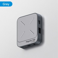 마그네틱 USB C 허브 C타입 멀티포트 어댑터 도킹 스테이션 16/15 프로 썬더볼트 4 용 4K HDMI 100W PD, 1개, 01 Grey
