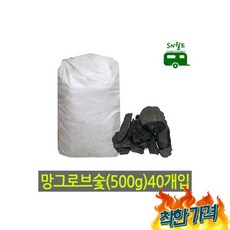 바베큐 숯 참숯 백탄 열탄 망그로브숯(500g)40개입