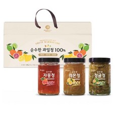 맥널티커피 순수한 과일청 100% 프리미엄 선물세트, 레몬청 460g + 자몽청 460g + 청귤청 460g, 1개