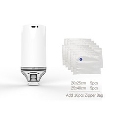 REELANX 핸드 헬드 진공 실러 기계 5 또는 10 진공 지퍼 가방 Sous Vide 정밀 밥cooker 에 대한 휴대용 미, 02 H1 add 10 Zipper Bag_01 CHINA