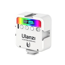 스탠드 조명 Ulanzi-VL49 RGB 비디오 라이트 미니 LED 카메라 2000mAh 충전식 패널 램프 유튜브 틱톡용 사, 10 White VL49RGB, 1개