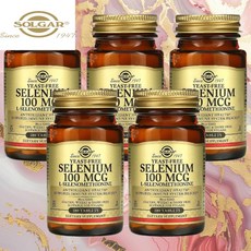 Solgar 솔가 셀레니움 Selenium 셀레늄 100mcg 100정 5통, 5개