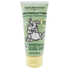 NATURAVERDE 桑普兔寶貝洋甘菊舒敏護膚膏 100ml, 專為嬰兒更換尿布設計, 添加有機燕麥萃取, 通過歐盟ICEA有機認證, 1條
