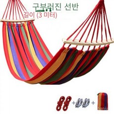 다기능 발코니 낮잠 해먹 야외 캠핑 용품 스윙 캔버스 메쉬 침대, 곡선 나무 빨강 (폭 1.0 미터, 길이 3 미터)